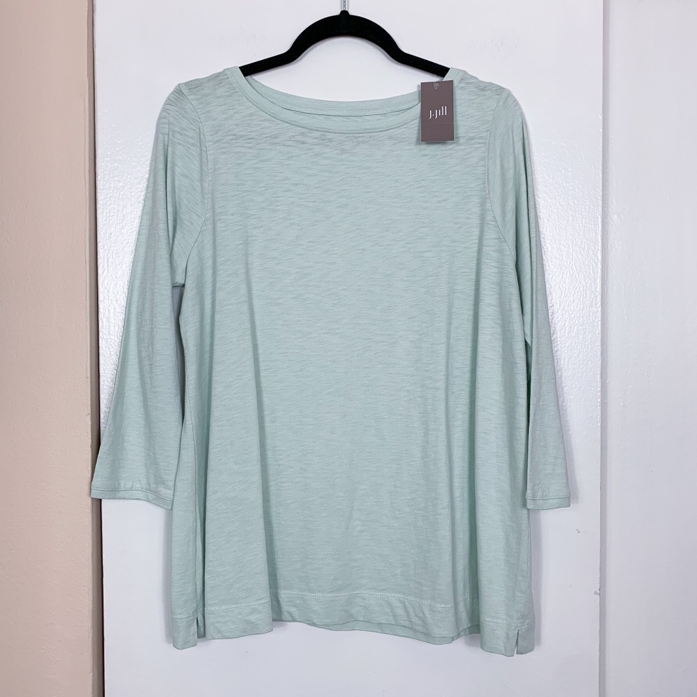 J. Jill Pure Jill Honey Dew 3/4 Sleeve Boatneck Top